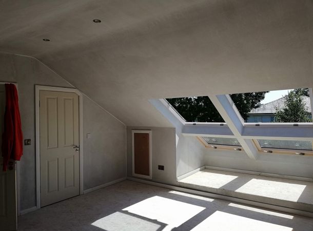 Solid Attics - Conversion - After plaster - Finished attic 