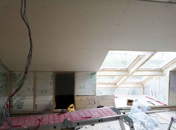 Solid Attics - Conversion - Plaster boards on