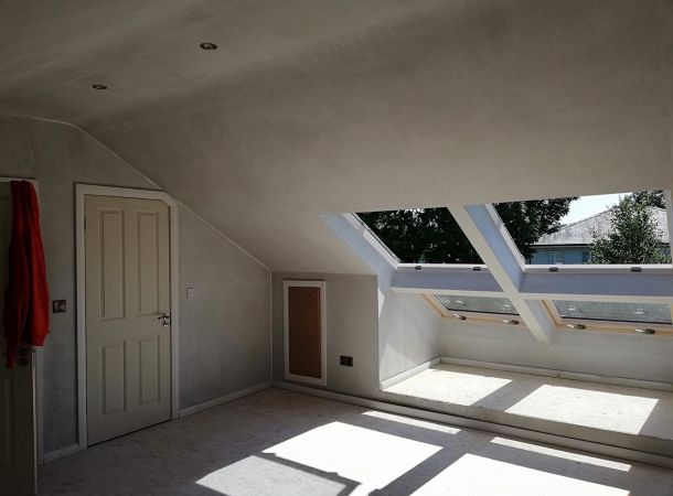 Solid Attics - Conversion - After plaster - Finished attic 