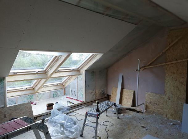 Solid Attics - Conversion - Plaster boards on