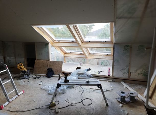 Solid Attics - Conversion - Plaster boards on